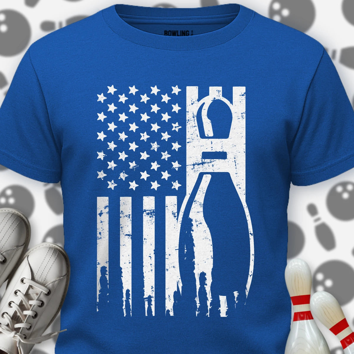 Retro Bowling US Flag T-Shirt