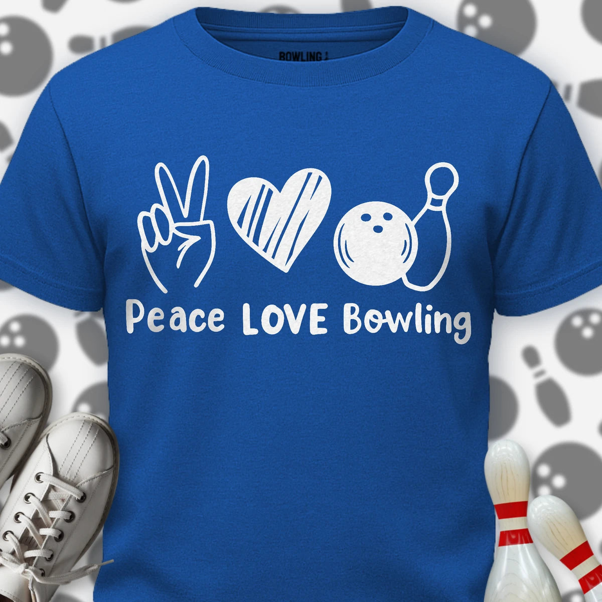 Peace Love Bowling Mono T-Shirt