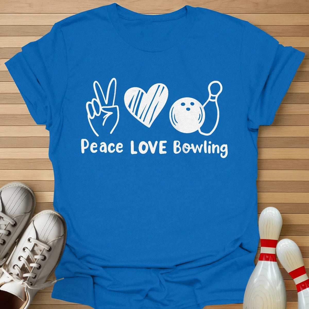 Peace Love Bowling Mono T-Shirt