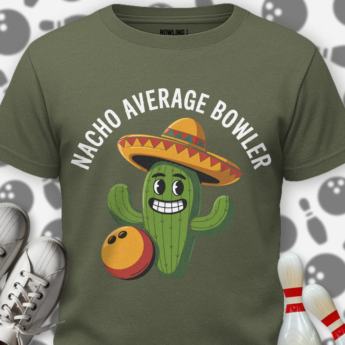 Nacho Average Bowler Cactus T-Shirt