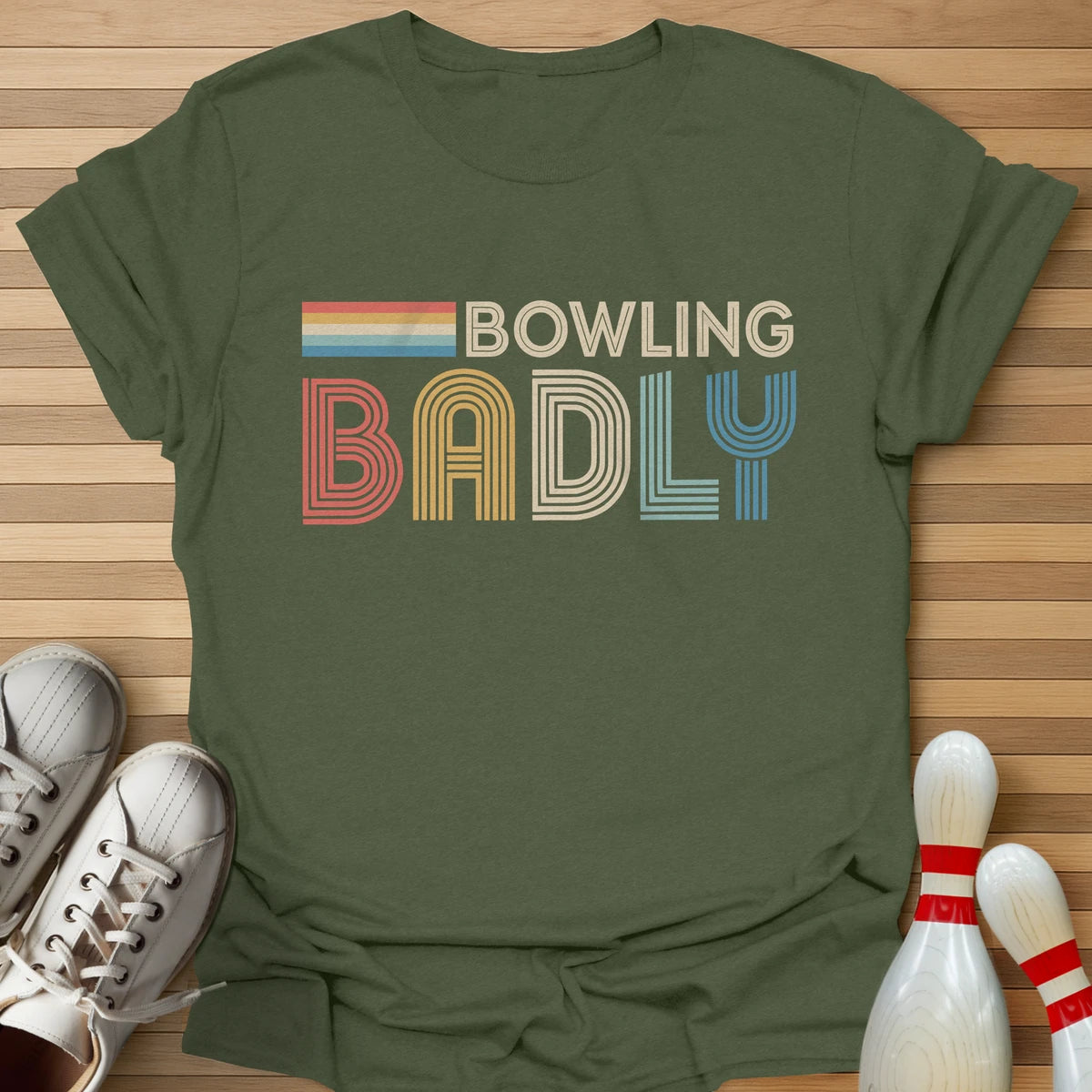 Retro Bowling Badly T-Shirt
