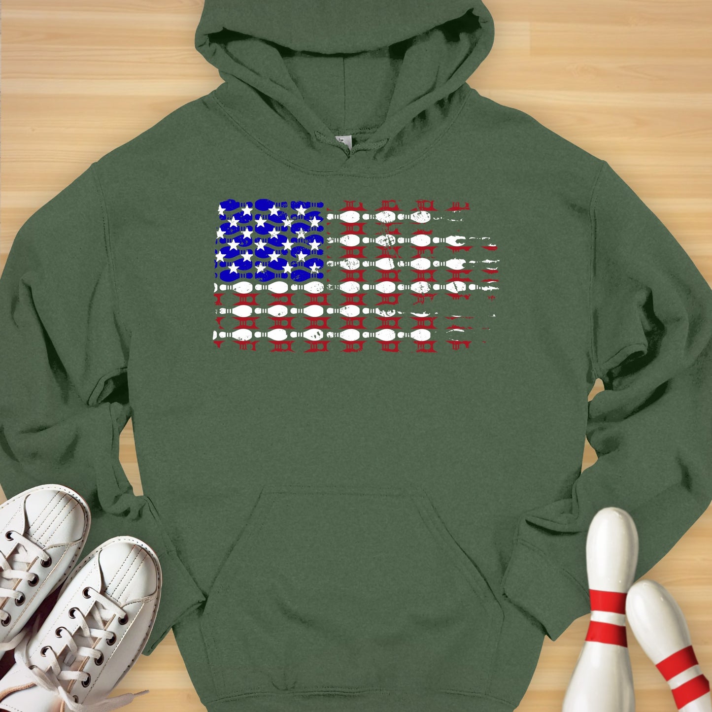 Bowling US Flag Hoodie