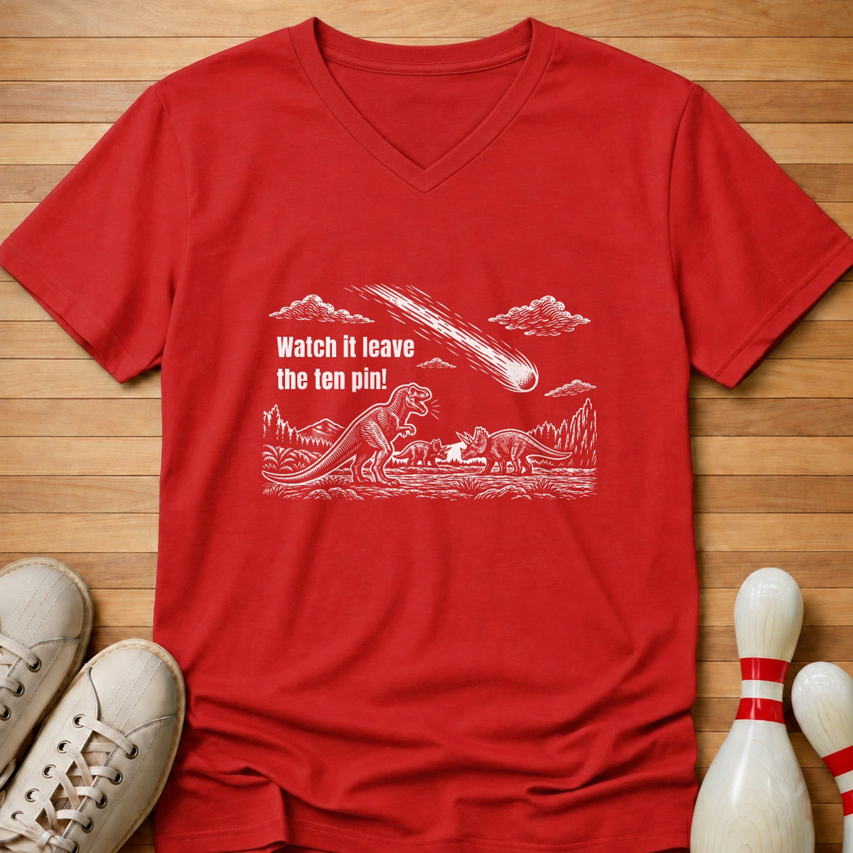 Ten Pin Survives Women's V-Neck