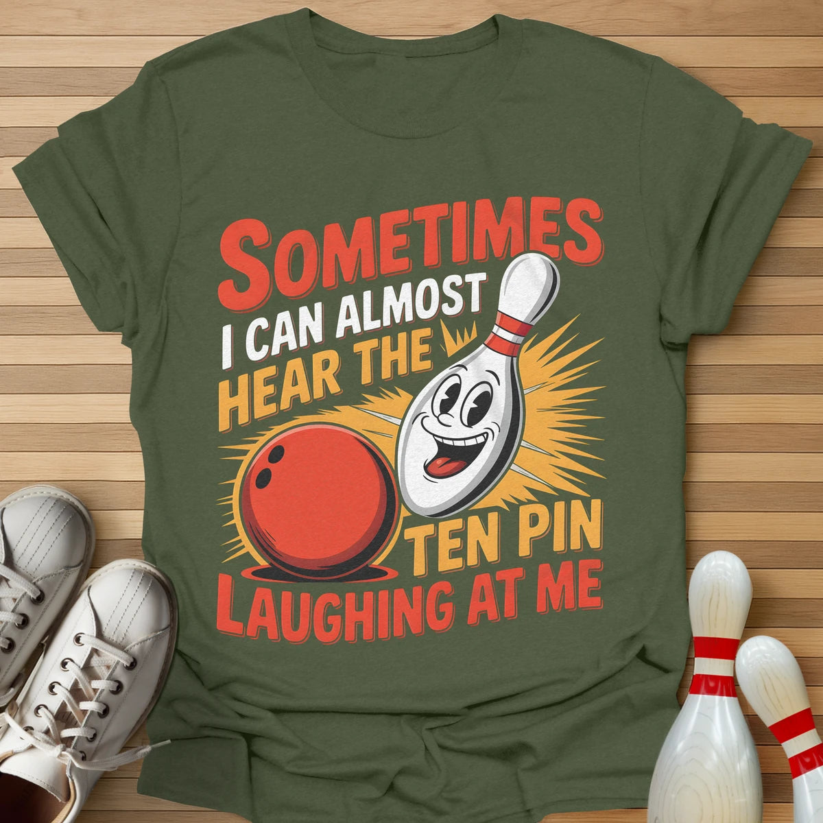 Ten Pin Laughing Retro T-Shirt