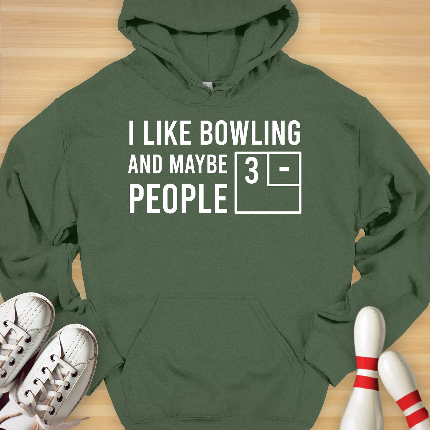 Bowling & Maybe 3 People Scoreboard Hoodie