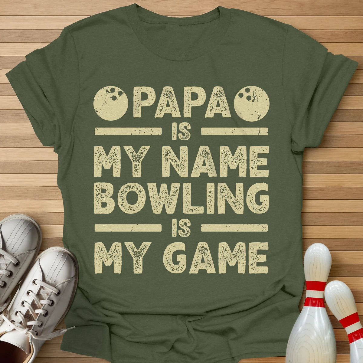 Papa Bowling Is My Game T-Shirt