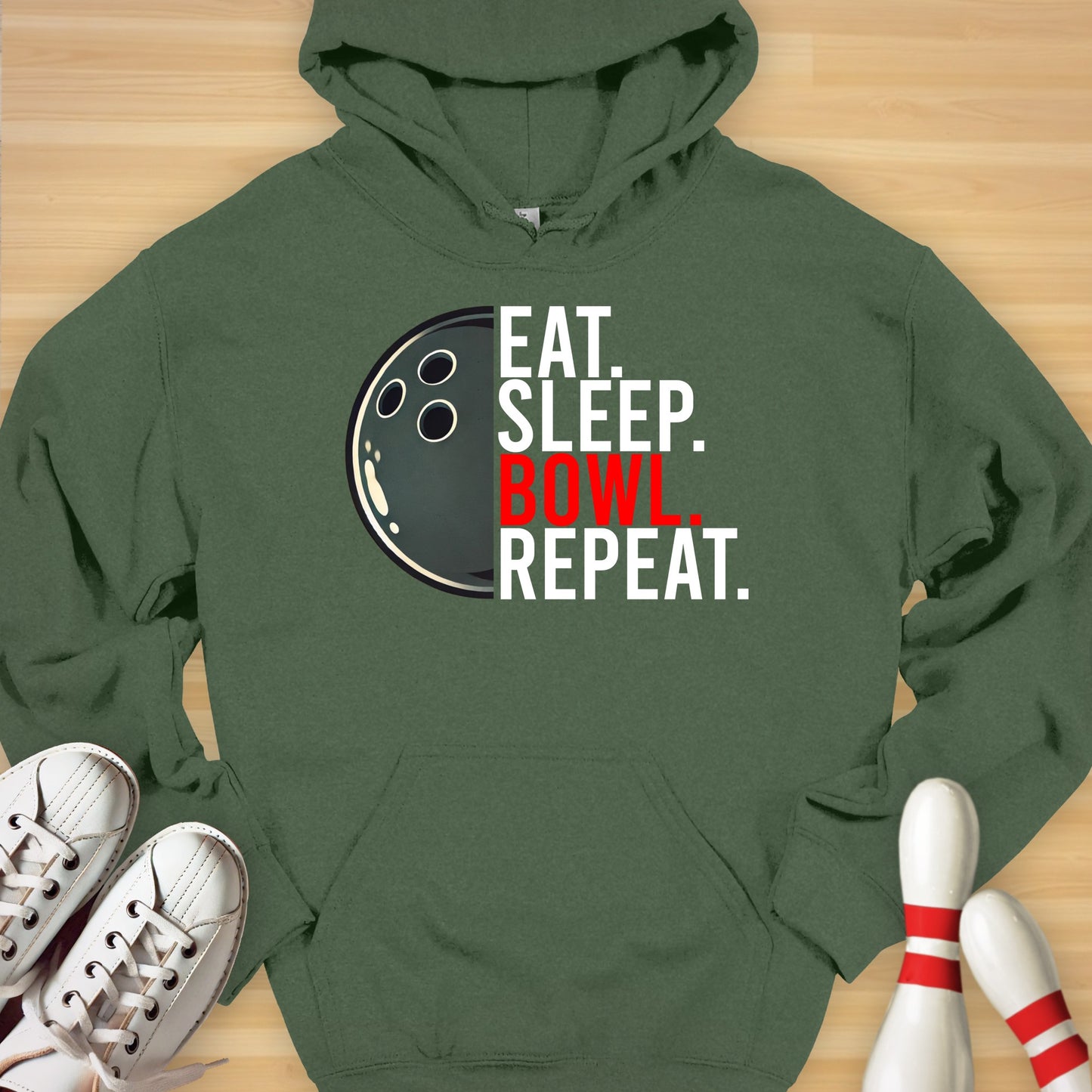 Eat Sleep Bowl Repeat Hoodie