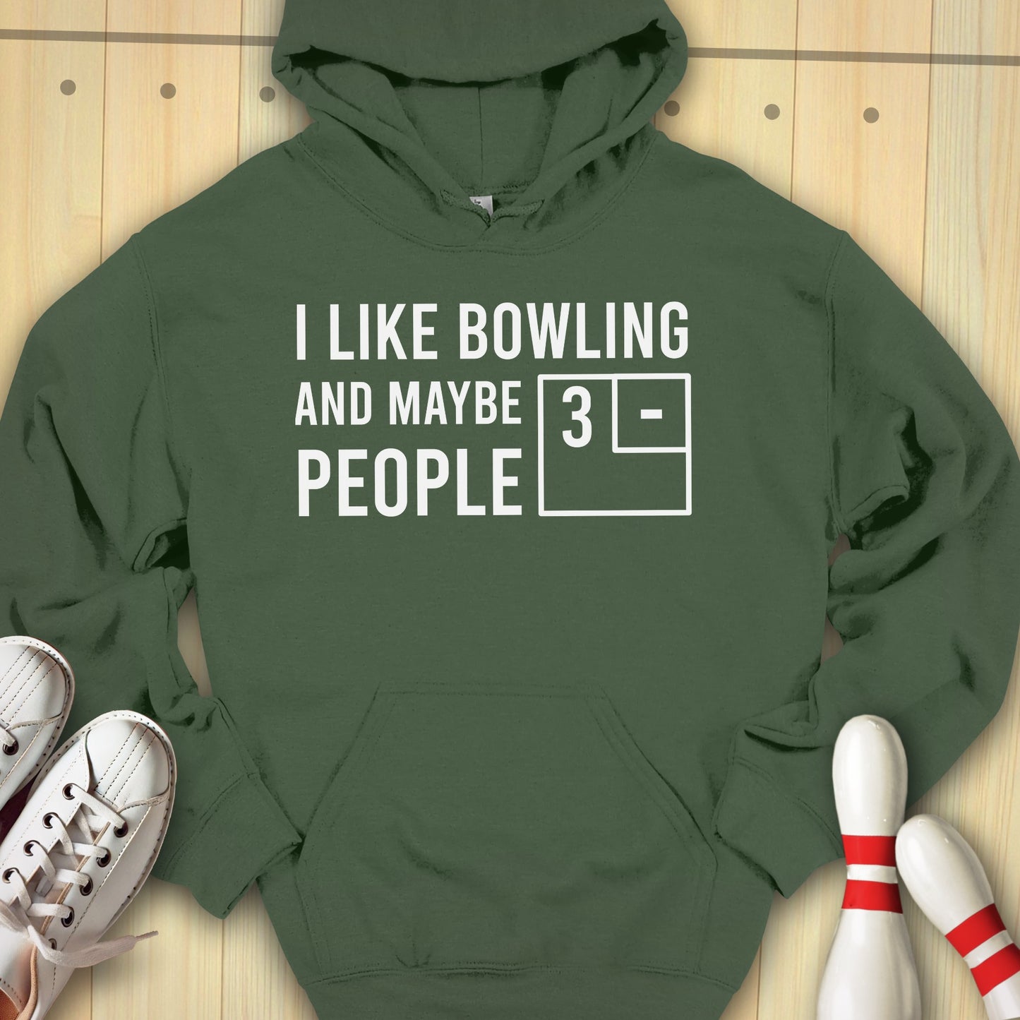 Bowling & Maybe 3 People Scoreboard Hooded Sweatshirt