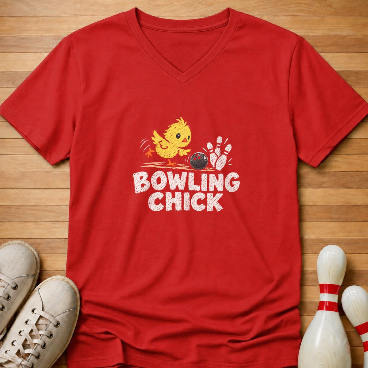 Bowling Chick Women's V-Neck