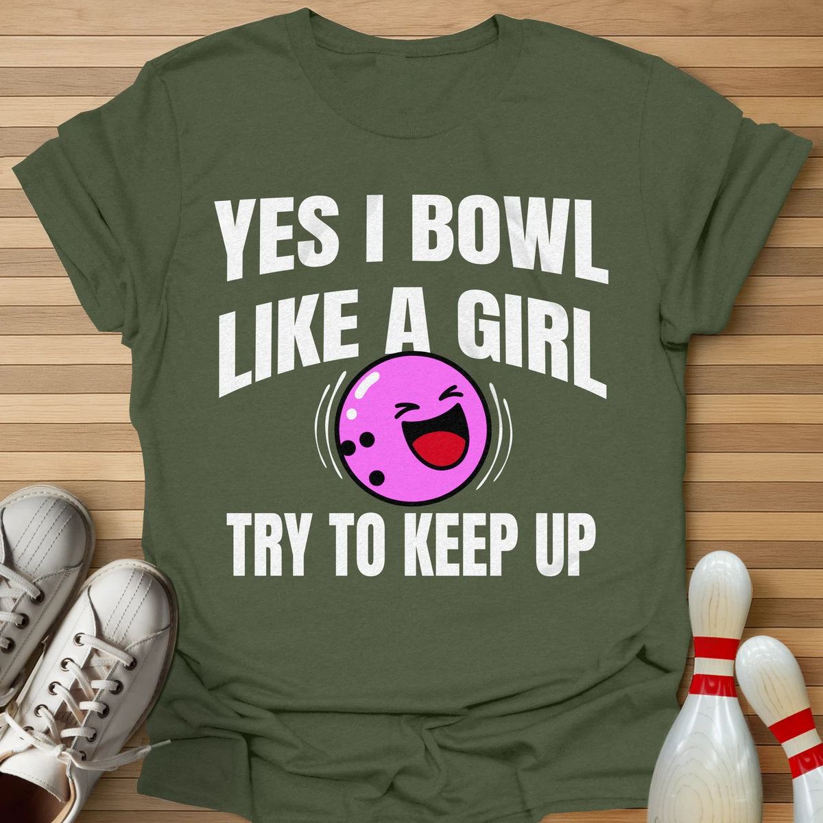 Funny Girl Power Bowling T-Shirt
