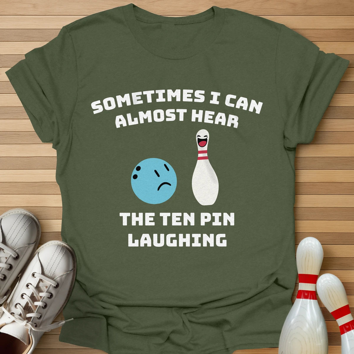 Ten Pin Laughing Cartoon T-Shirt
