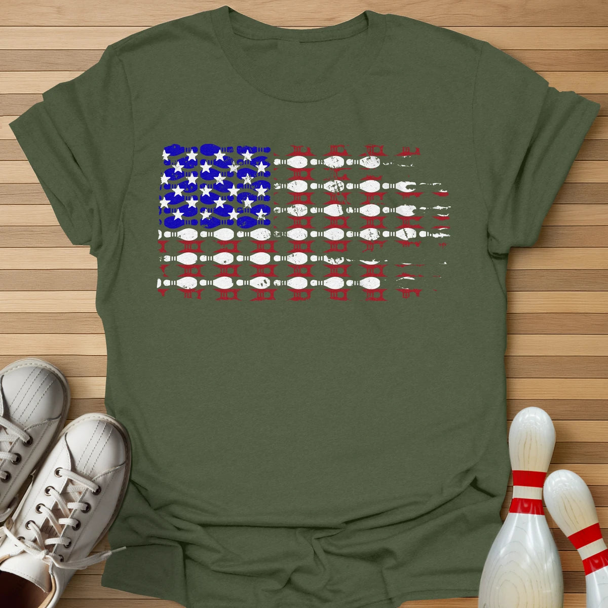 Bowling US Flag T-Shirt