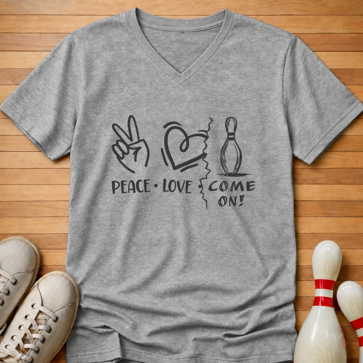 Peace Love Come On! Women's V-Neck