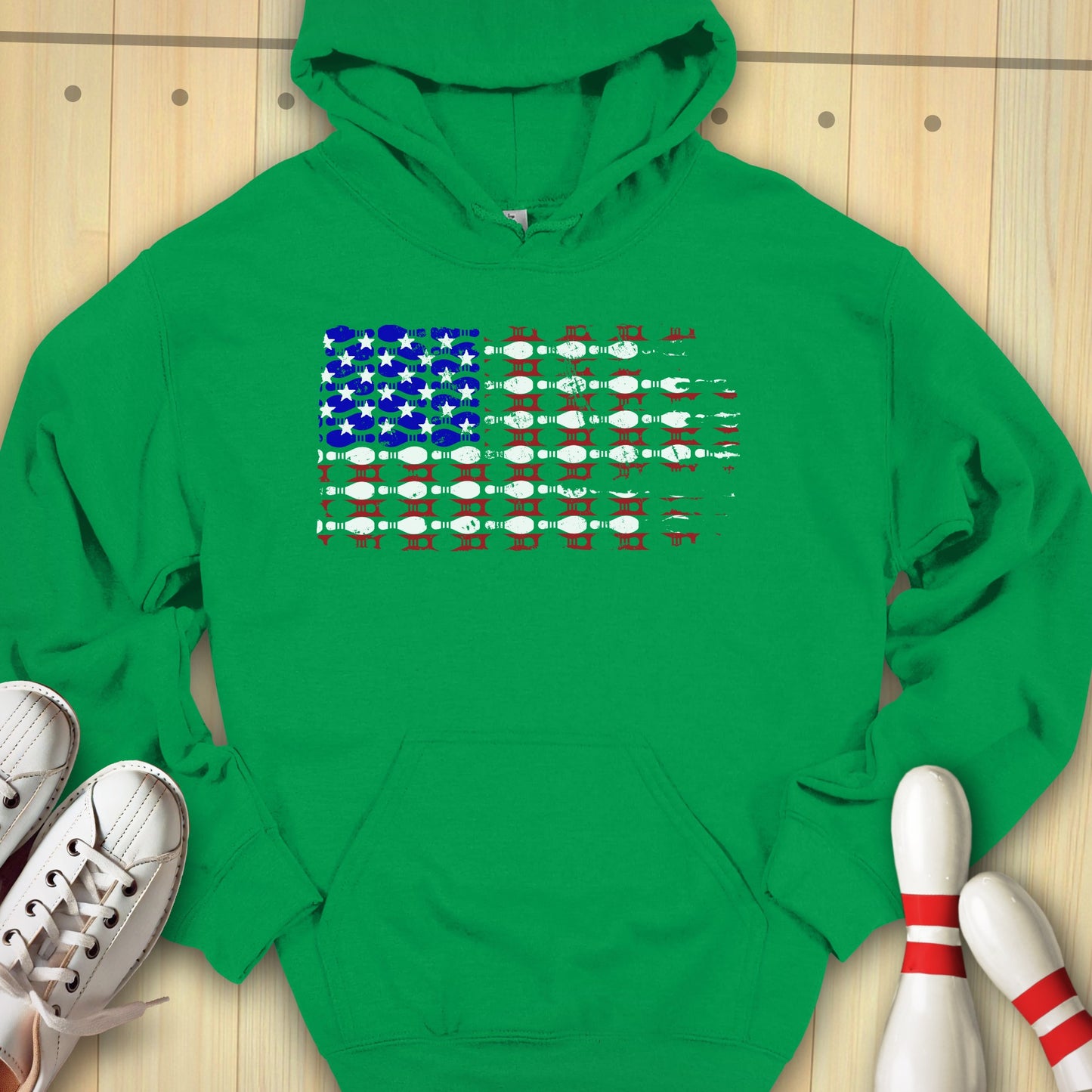 Bowling US Flag Hooded Sweatshirt