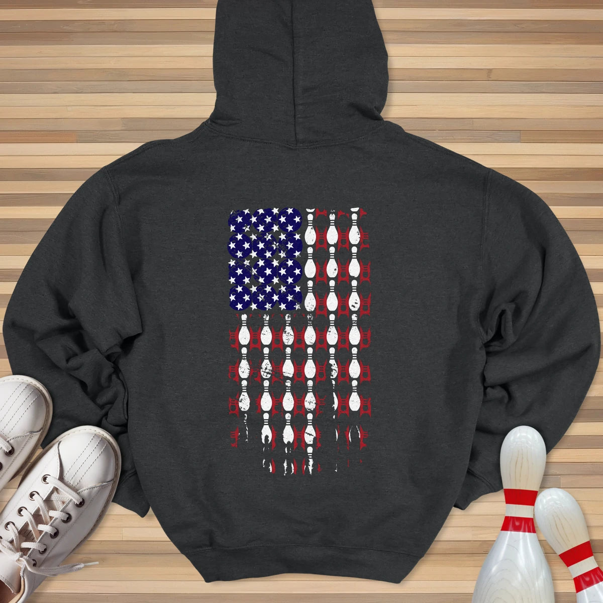 USA Bowling Flag Hoodie