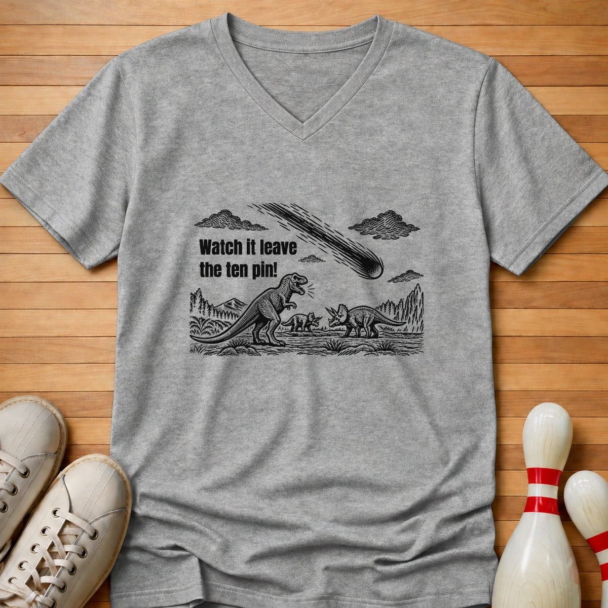 Ten Pin Survives Women's V-Neck