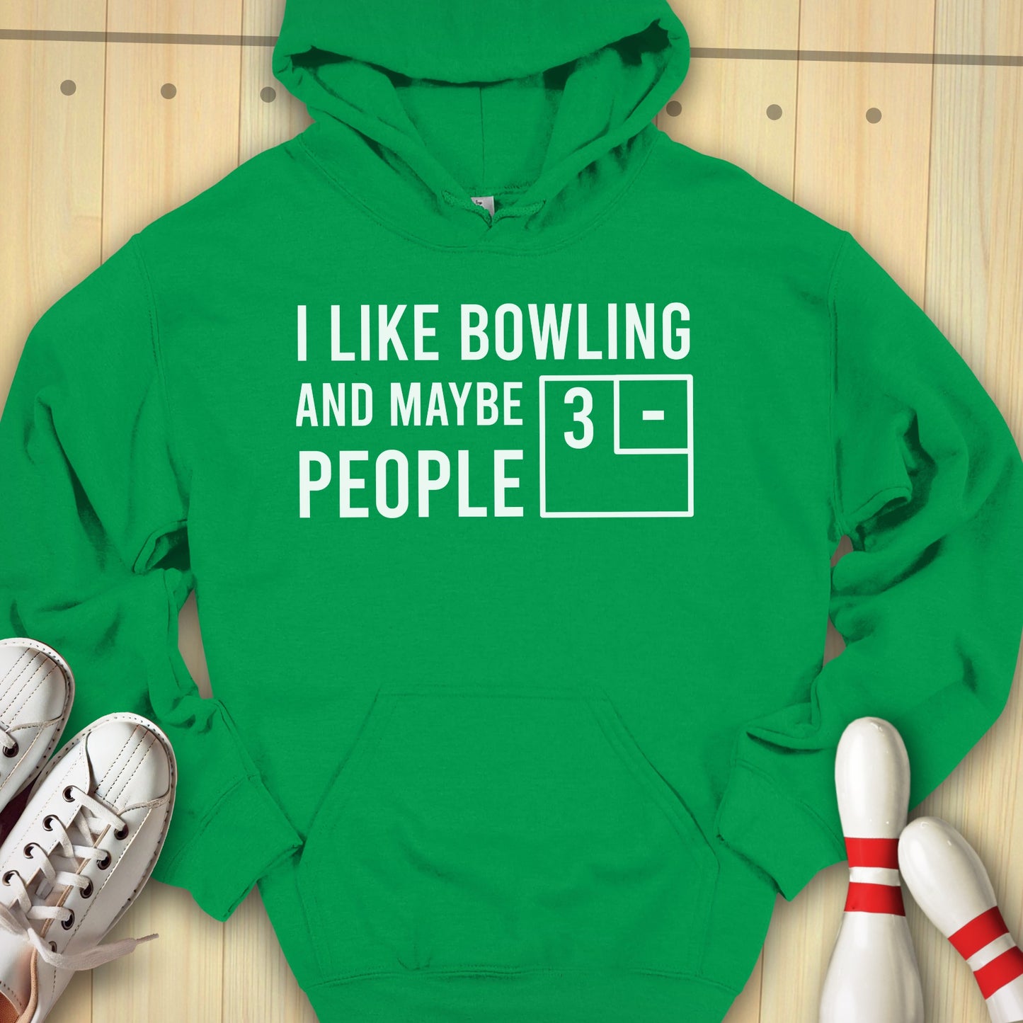 Bowling & Maybe 3 People Scoreboard Hooded Sweatshirt