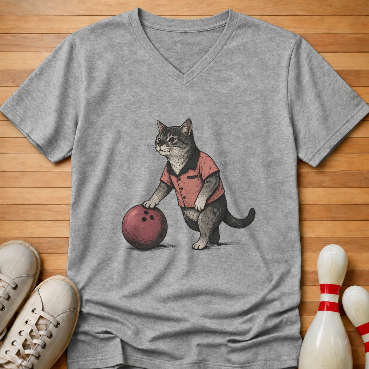 Cat Bowling Women's V-Neck