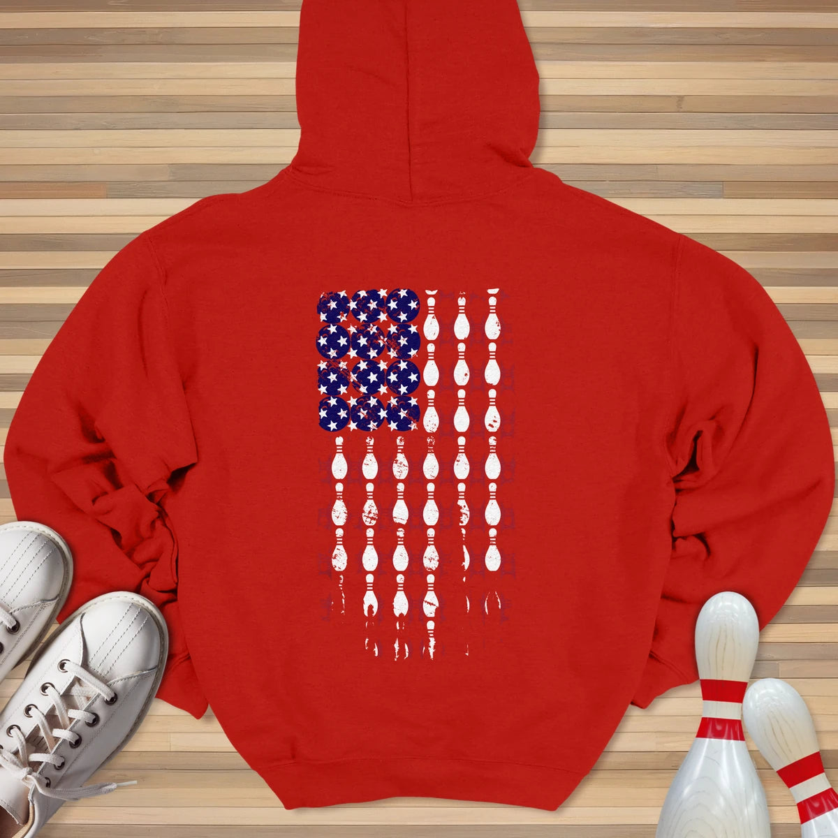 USA Bowling Flag Hoodie