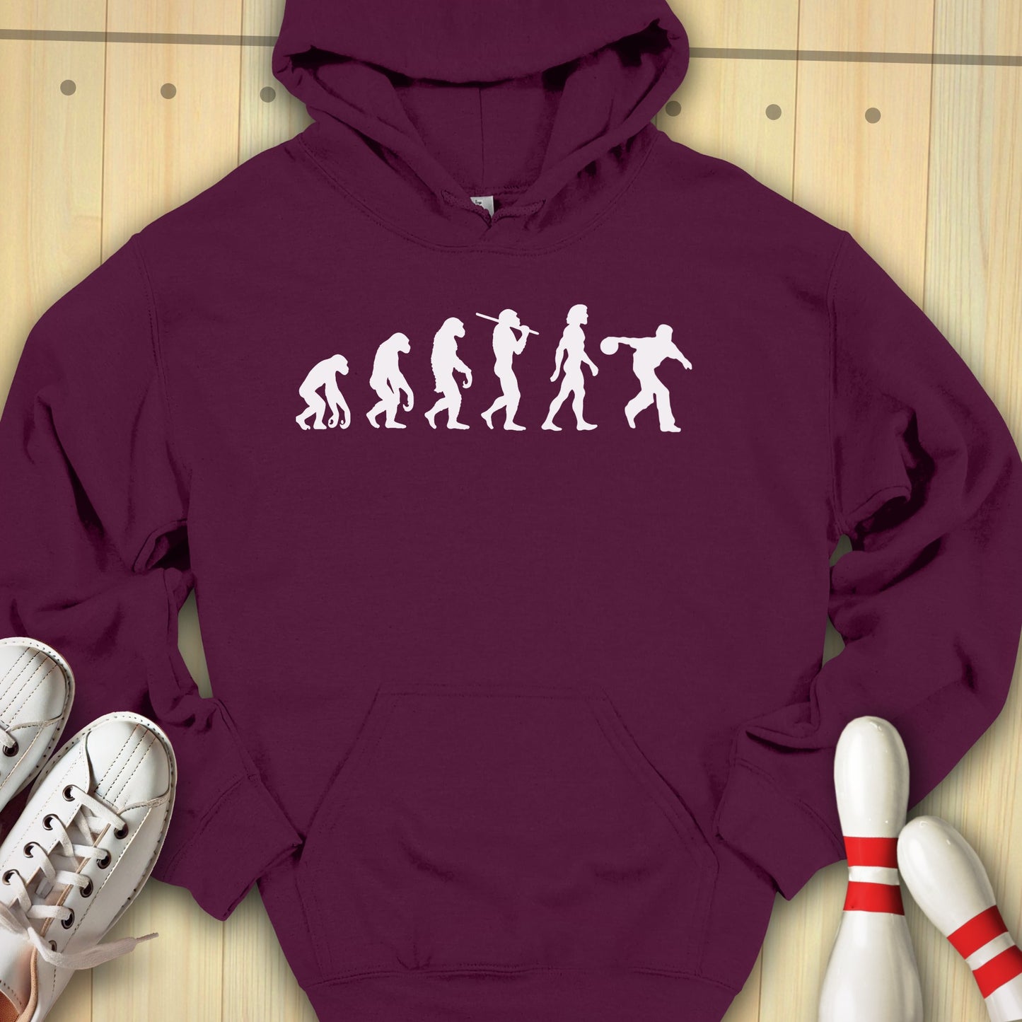 Evolution Of Bowling Hooded Sweatshirt