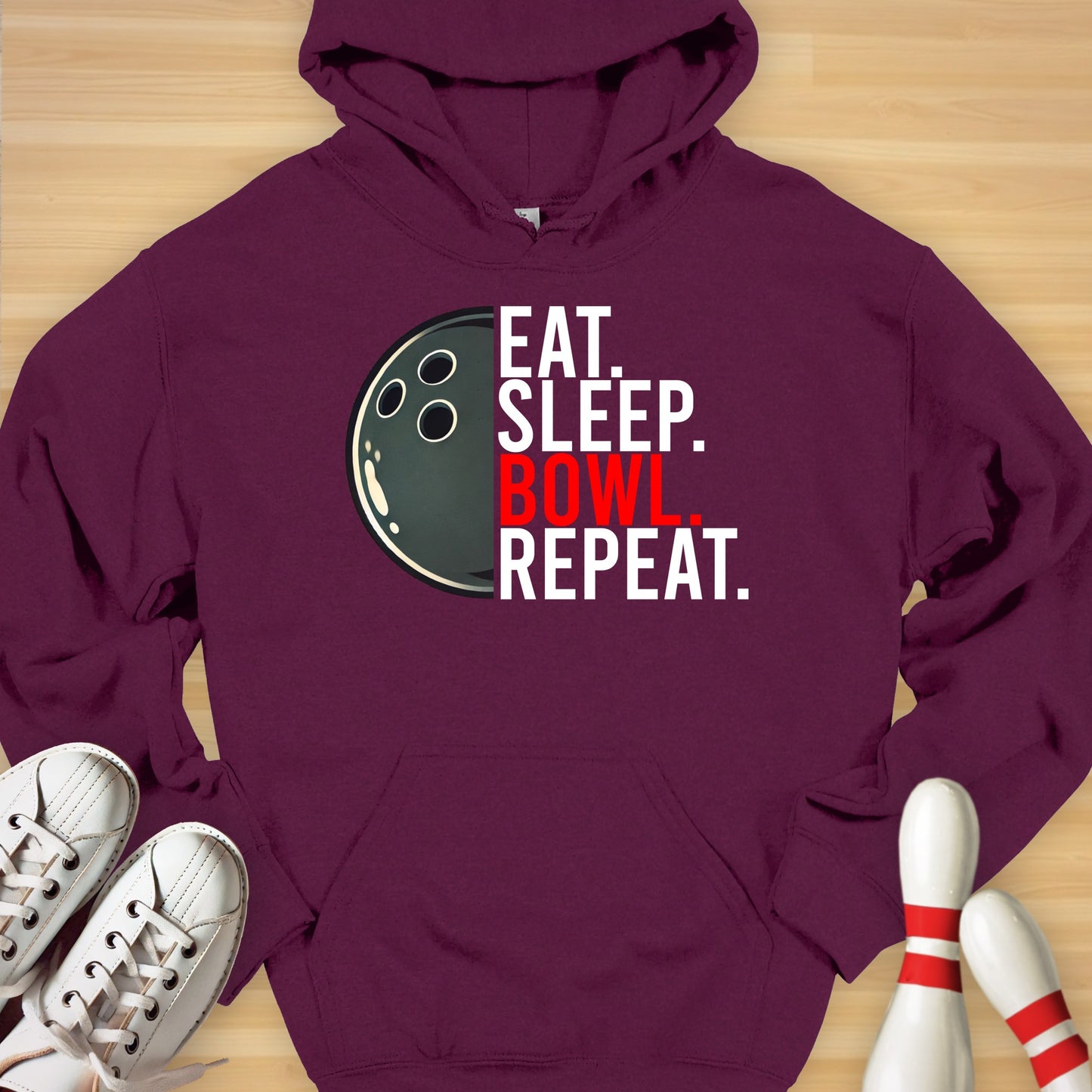 Eat Sleep Bowl Repeat Hoodie