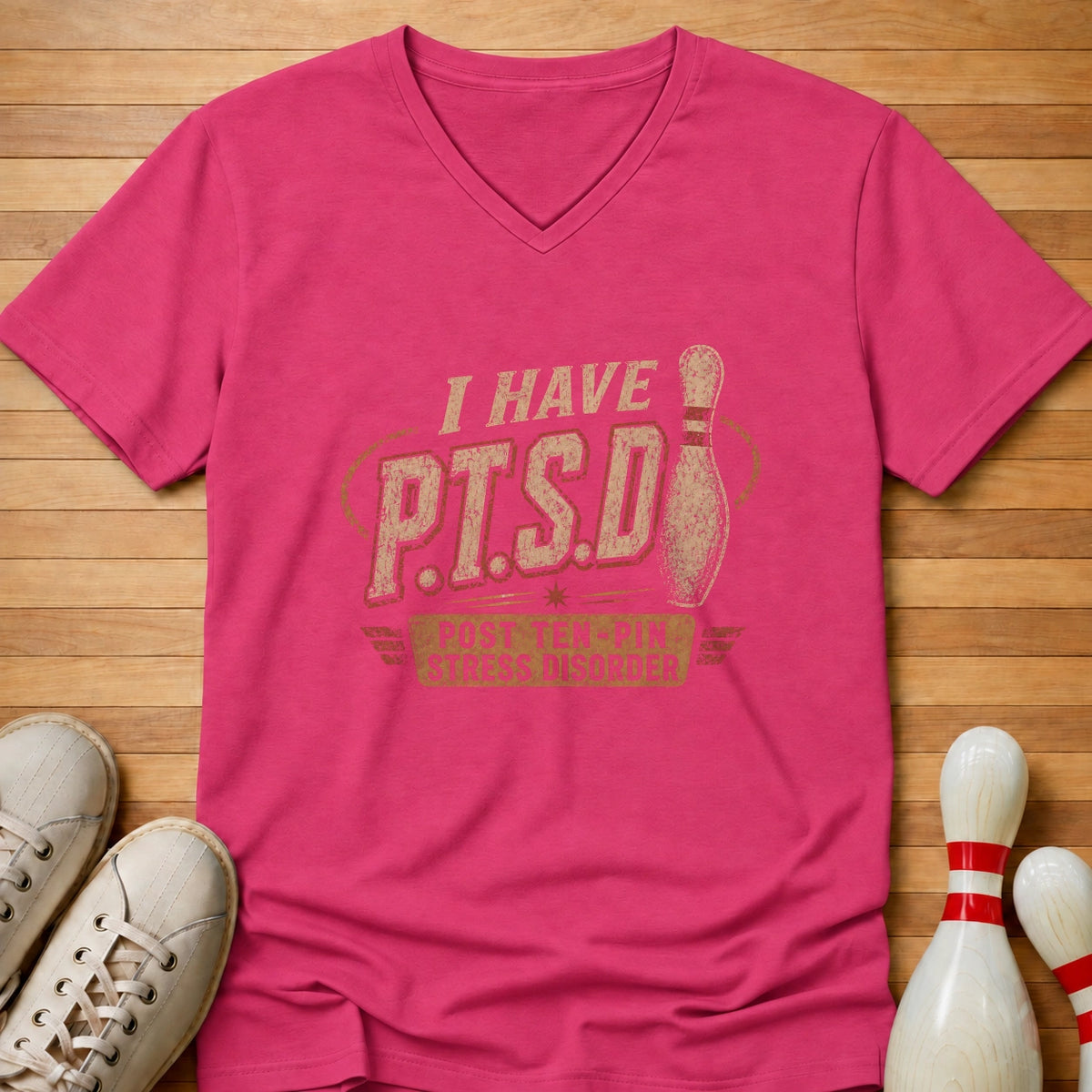 Ten Pin Stress Women's V-Neck