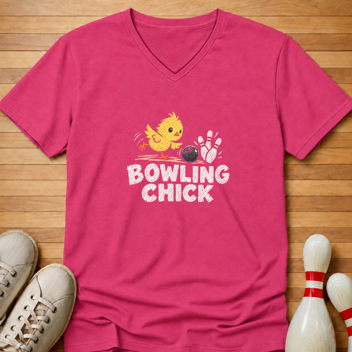 Bowling Chick Women's V-Neck