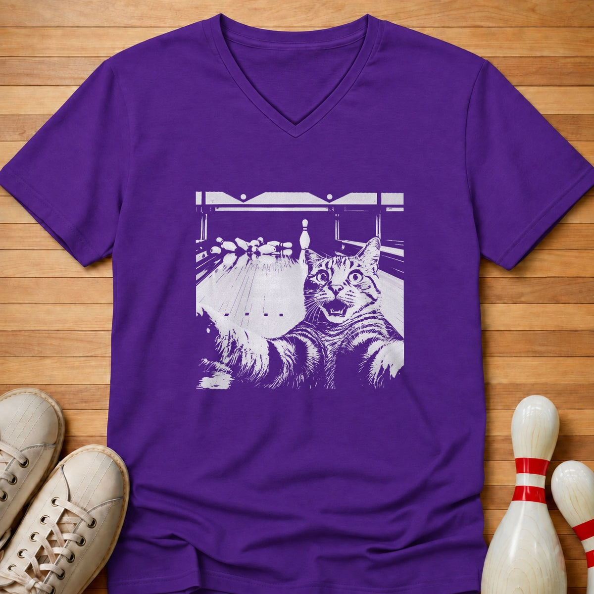 10 Pin Cat Women's V-Neck