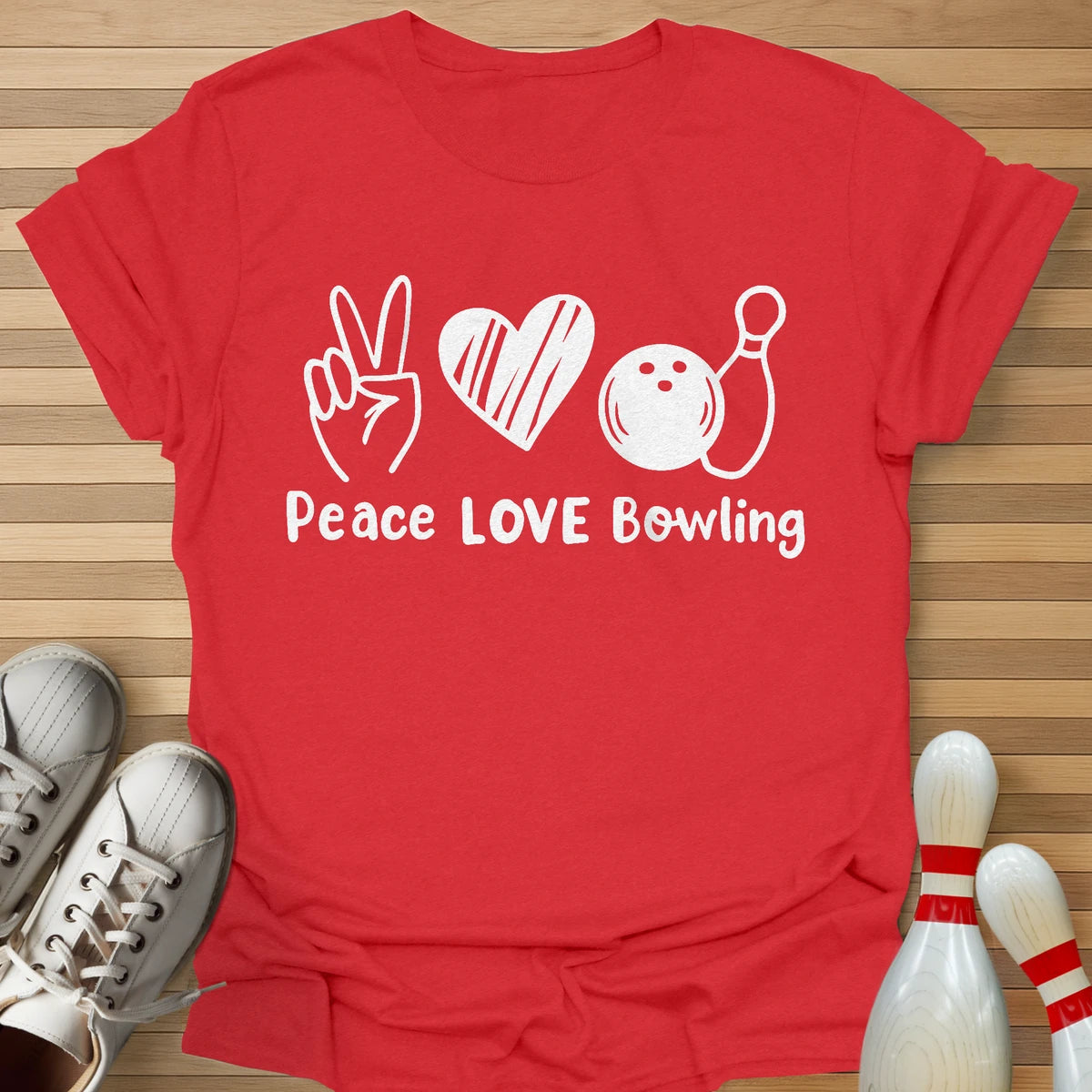 Peace Love Bowling Mono T-Shirt