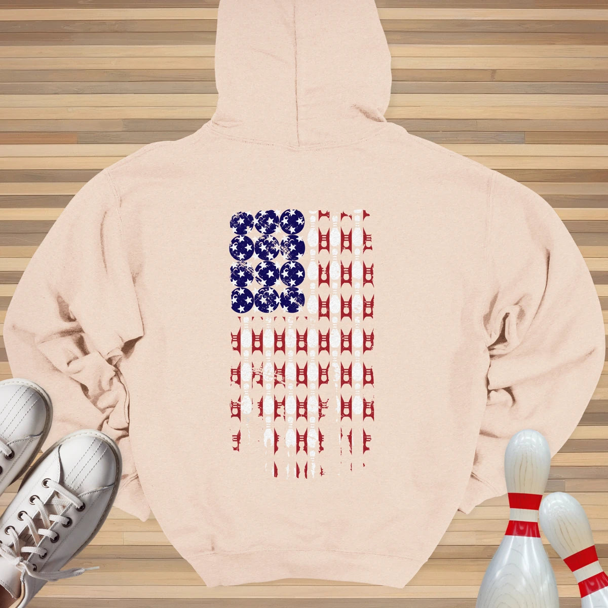 USA Bowling Flag Hoodie
