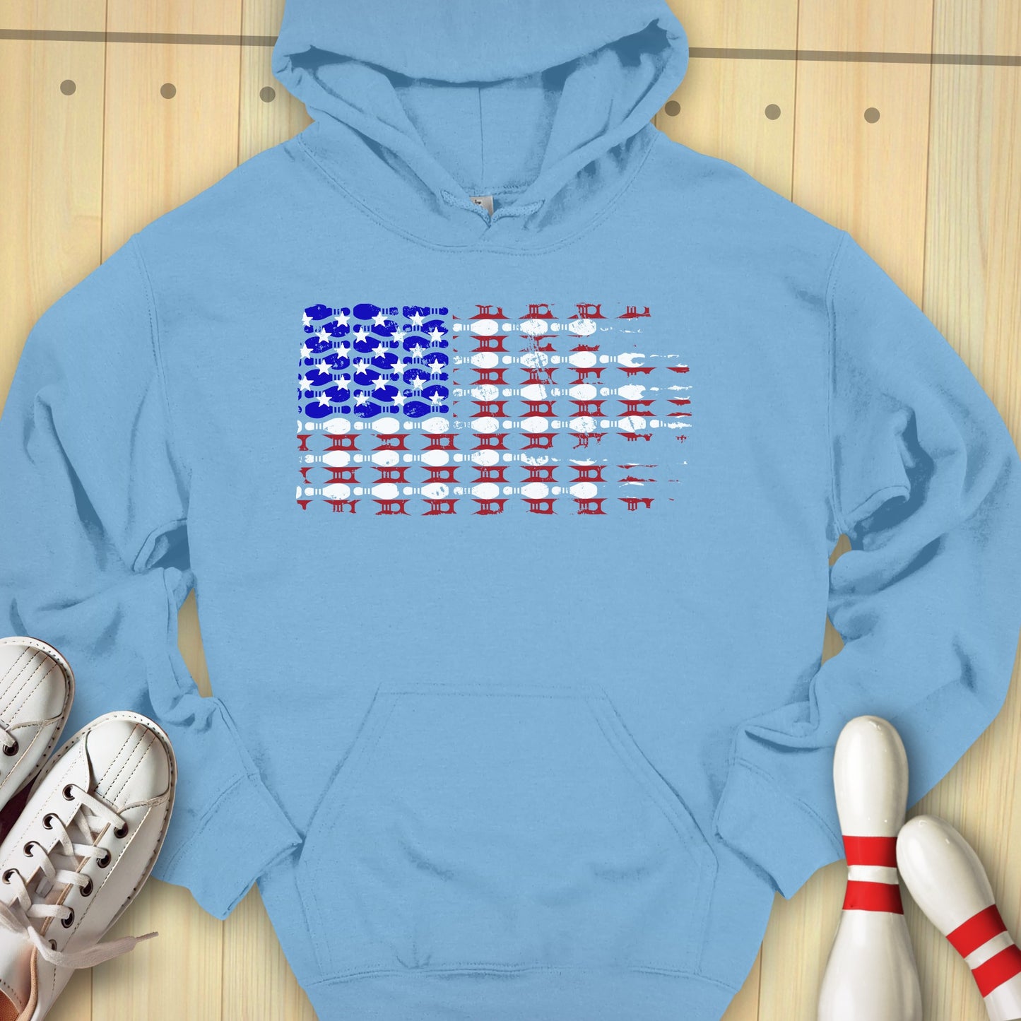 Bowling US Flag Hooded Sweatshirt