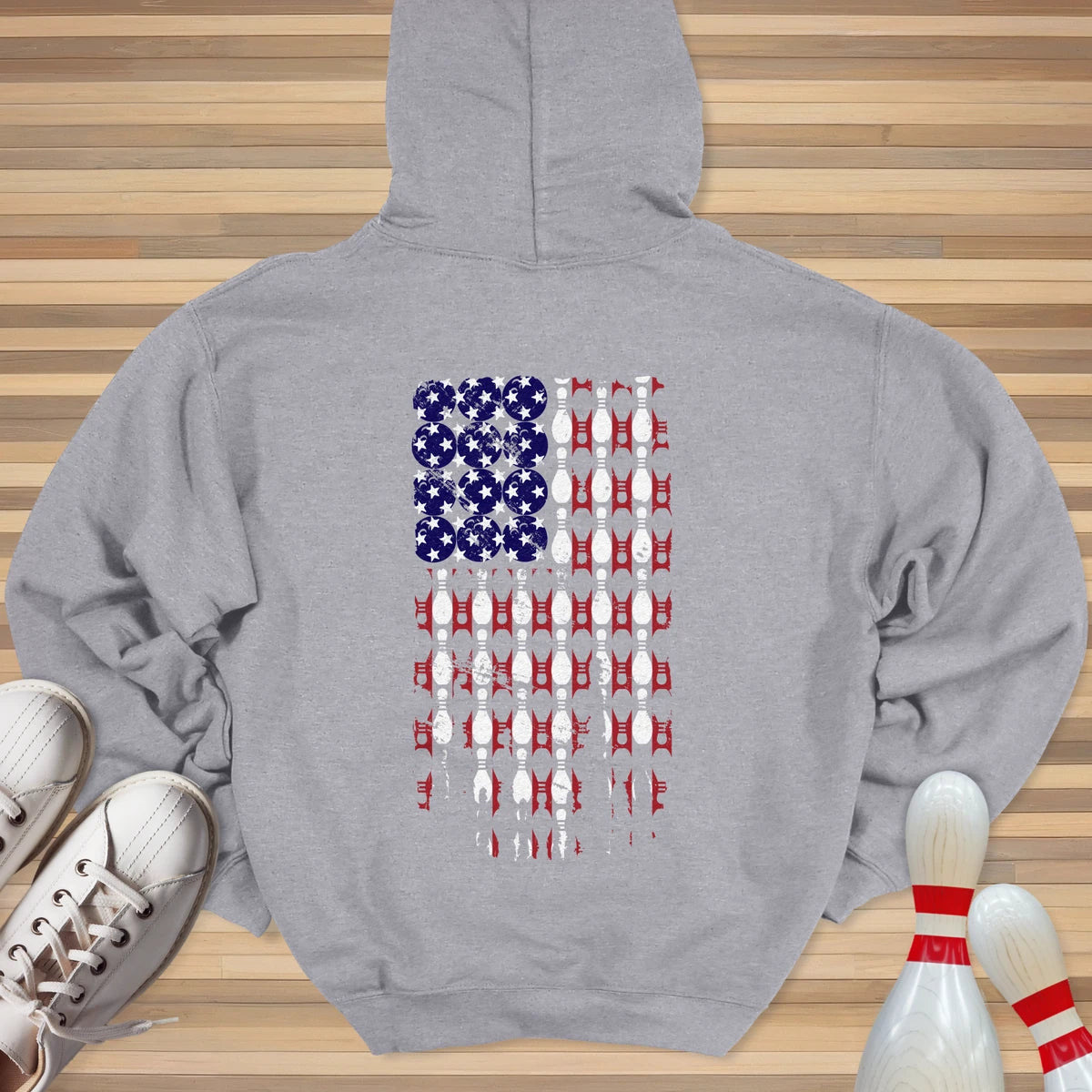 USA Bowling Flag Hoodie