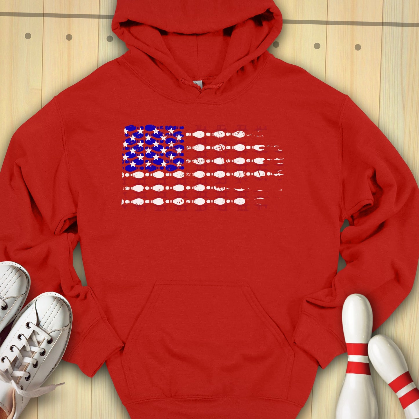 Bowling US Flag Hooded Sweatshirt