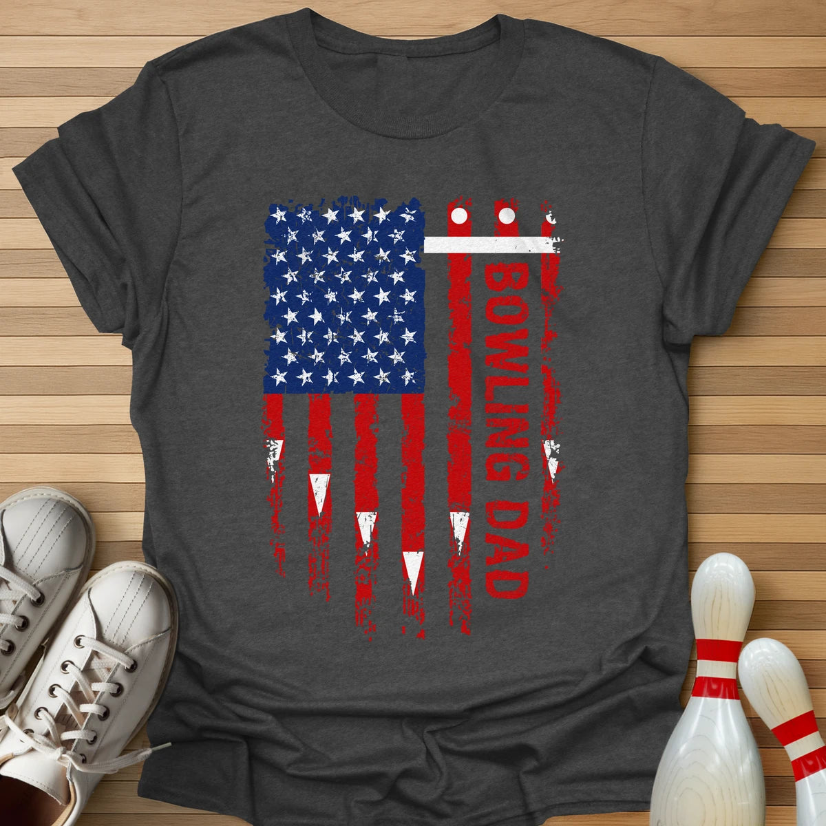 Bowling Dad Lane Flag T-Shirt