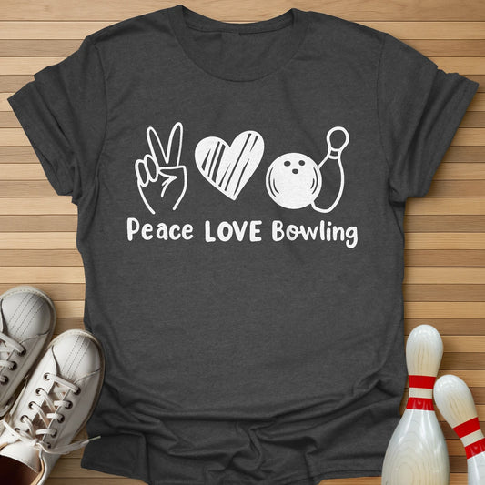 Peace Love Bowling Mono T-Shirt