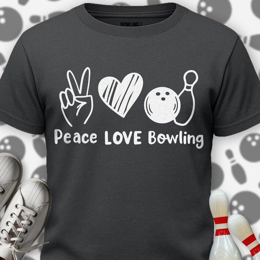 Peace Love Bowling Mono T-Shirt