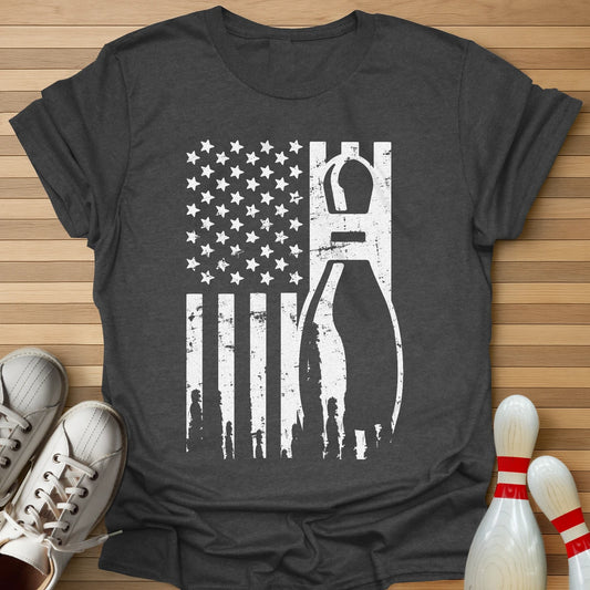 Retro Bowling US Flag T-Shirt