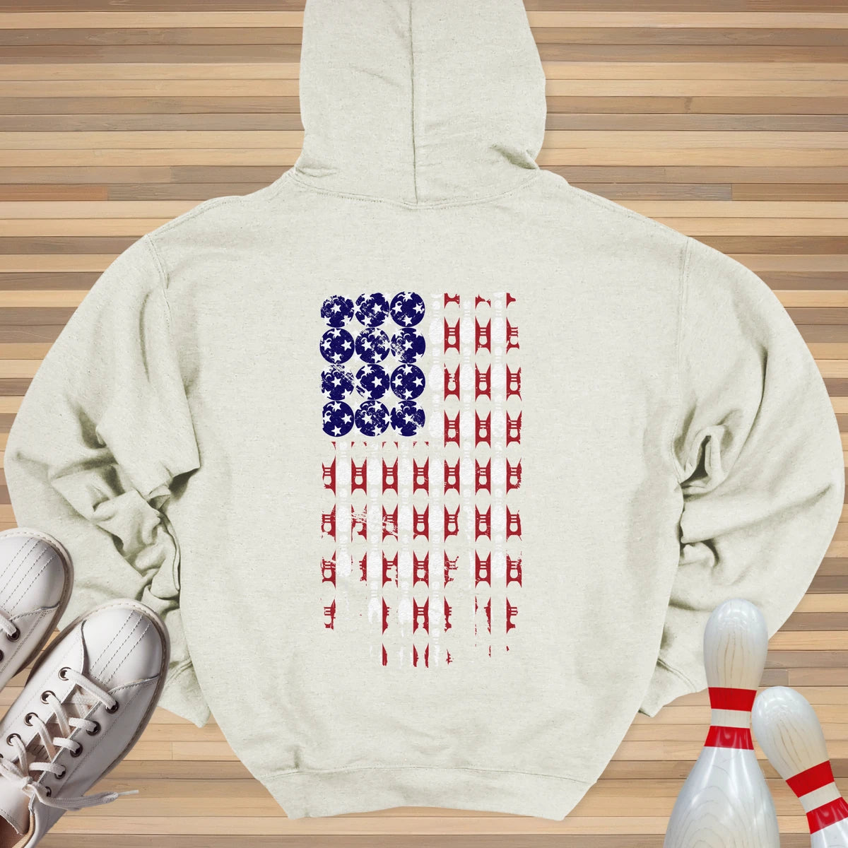 USA Bowling Flag Hoodie