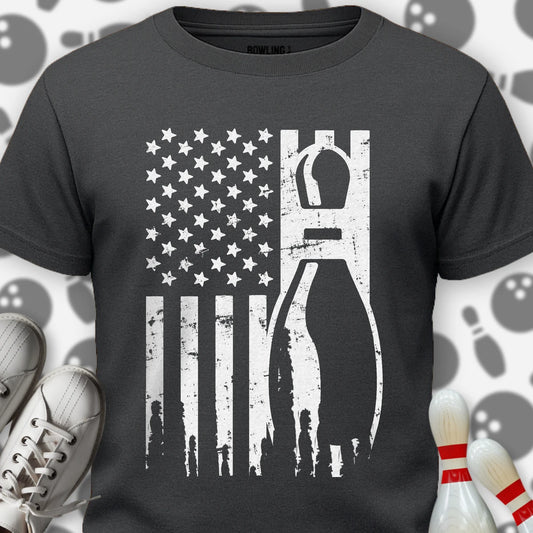 Retro Bowling US Flag T-Shirt